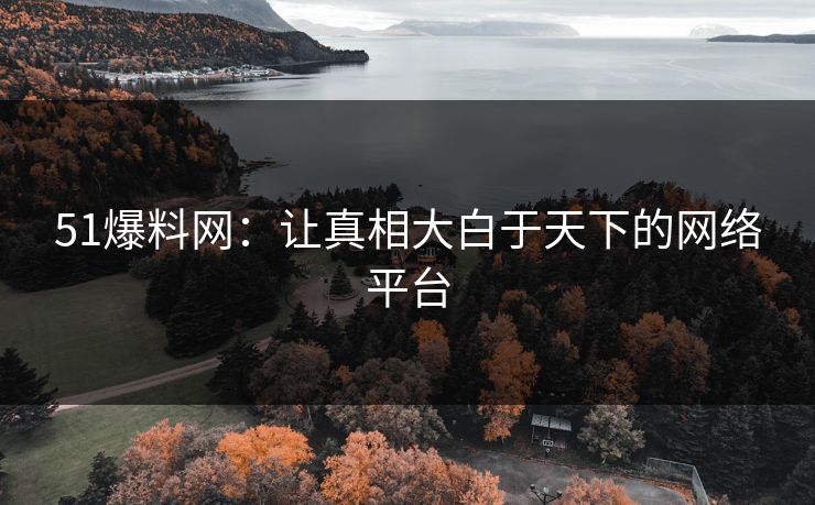 51爆料网：让真相大白于天下的网络平台